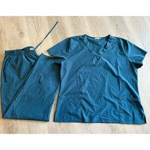 Fashion Nova Scrub set 2X Teal EUC
